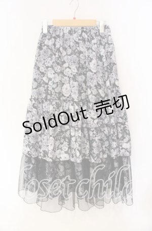 画像: axes femme / フルールPTティアードスカート F クロ O-25-08-23-076-AX-SK-OW-OS