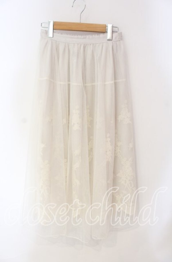 画像1: axes femme / レーシーチュールスカート M キナリ O-25-08-23-078-AX-SK-OW-OS (1)