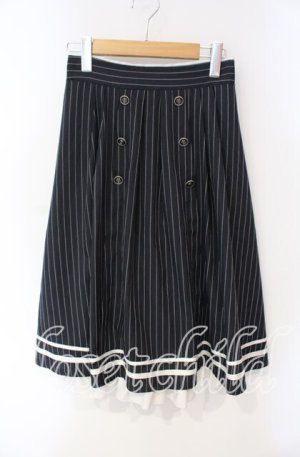 画像: axes femme / チェーン付ダブルボタンスカート F クロ O-25-08-23-079-AX-SK-OW-OS