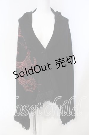 画像: Qutie Frash / フードポンチョ  ブラック×レッド O-25-08-23-008-QU-TO-OW-OS