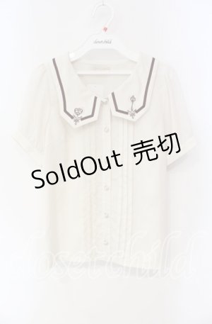画像: axes femme POETIQUE / メルヘン刺繍レースタイ付ブラウス S キナリ O-25-08-23-086-AX-BL-OW-OS