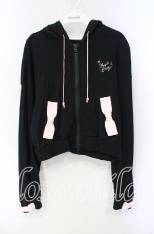 画像: Angelic Pretty / ハートワッペンBunnyパーカー  クロ O-25-08-23-093-AP-TO-OW-OS