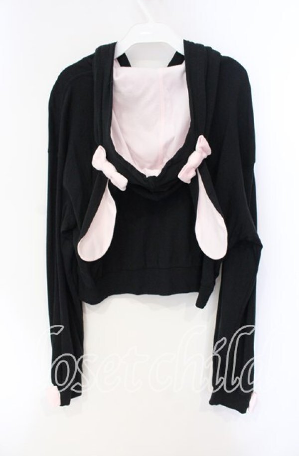 画像3: Angelic Pretty / ハートワッペンBunnyパーカー  クロ O-25-08-23-093-AP-TO-OW-OS (3)