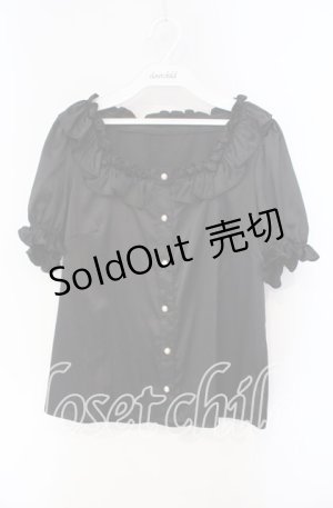 画像: Ank Rouge / チョーカー付サテンフリルブラウス【チョーカー欠品】 M クロ O-25-08-23-095-CA-BL-OW-OS