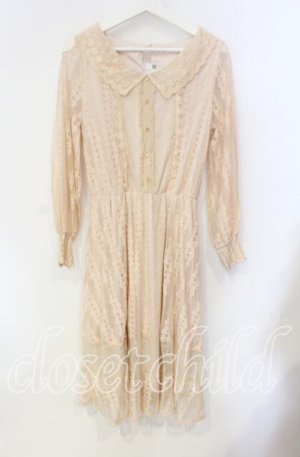 画像: axes femme / 総レースワンピース M ピンクベージュ O-25-08-23-099-AX-OP-OW-OS