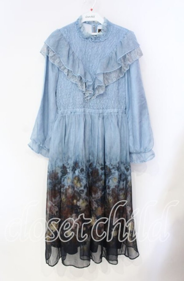 画像1: axes femme NOSTALGIE / ミスティローズ柄ワンピース F 公式展開色：紺 O-25-08-23-102-AX-OP-OW-OS (1)