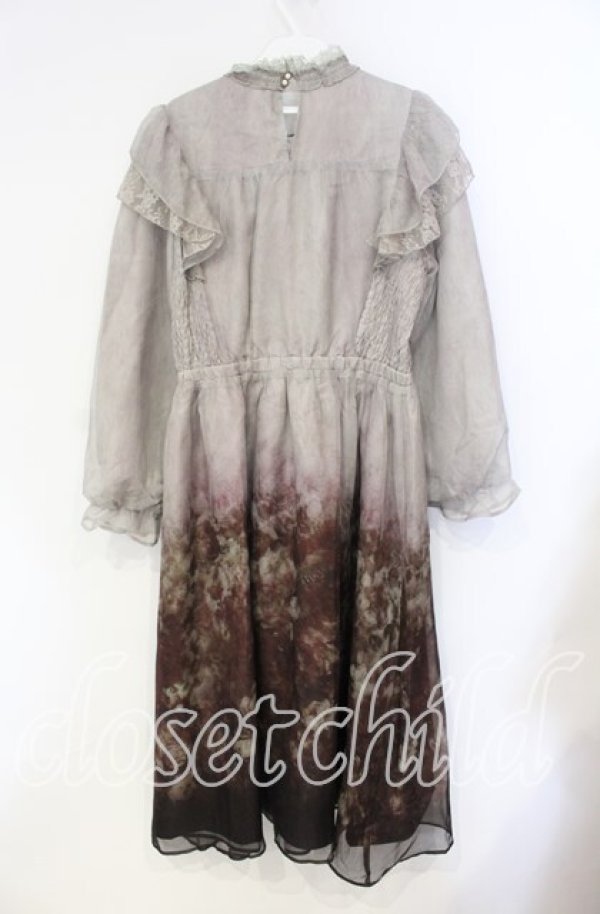 画像4: axes femme NOSTALGIE / ミスティローズ柄ワンピース F 公式展開色：ワイン O-25-08-23-104-AX-OP-OW-OS (4)