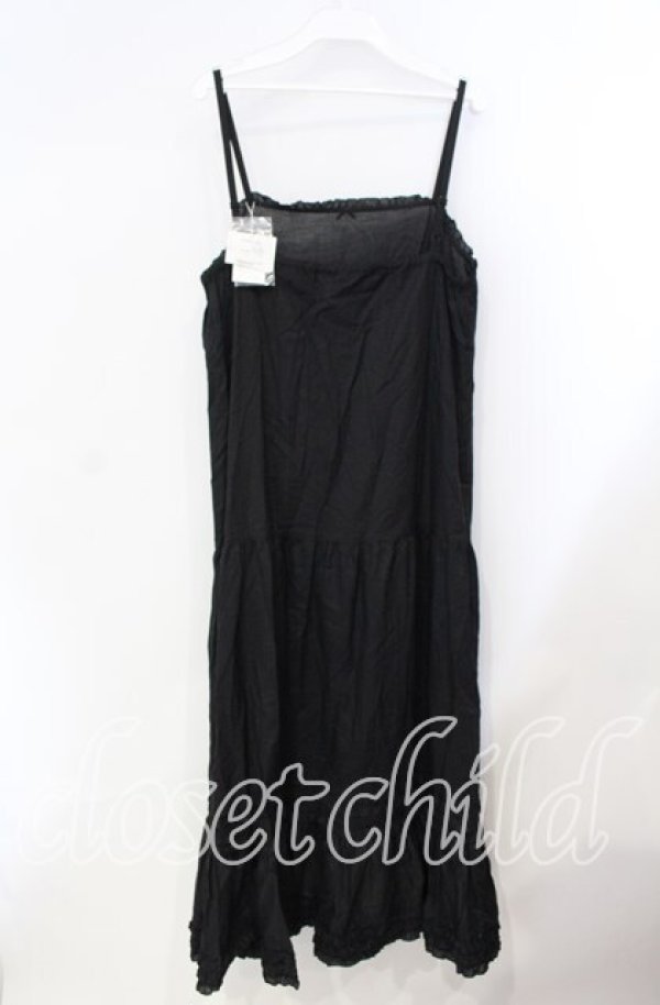 画像2: PINK HOUSE / ローンキャミソールワンピース  クロ O-25-08-23-018-LO-OP-OW-ZI (2)