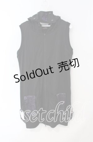 画像: Qutie Frash / ドラゴンptノースリーブZIPパーカー  ブラック×パープル O-25-08-23-019-QU-TO-OW-ZT065