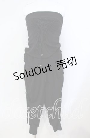 画像: Qutie Frash / ベアトップオールインワン  ブラック O-25-08-23-003-QU-OP-OW-ZI