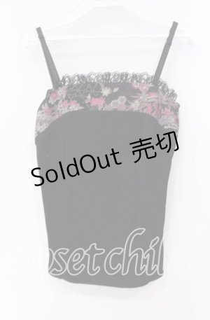 画像: Qutie Frash / 和柄ちりめんキャミソール  ブラック×パープル O-25-08-23-028-QU-TO-OW-OS