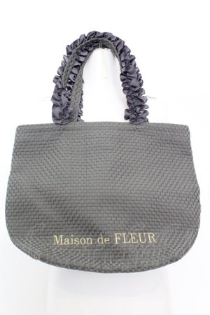 画像: Maison de FLEUR / フリルハンドバッグ  グレー O-25-08-25-002-LO-BG-IG-ZT-K026