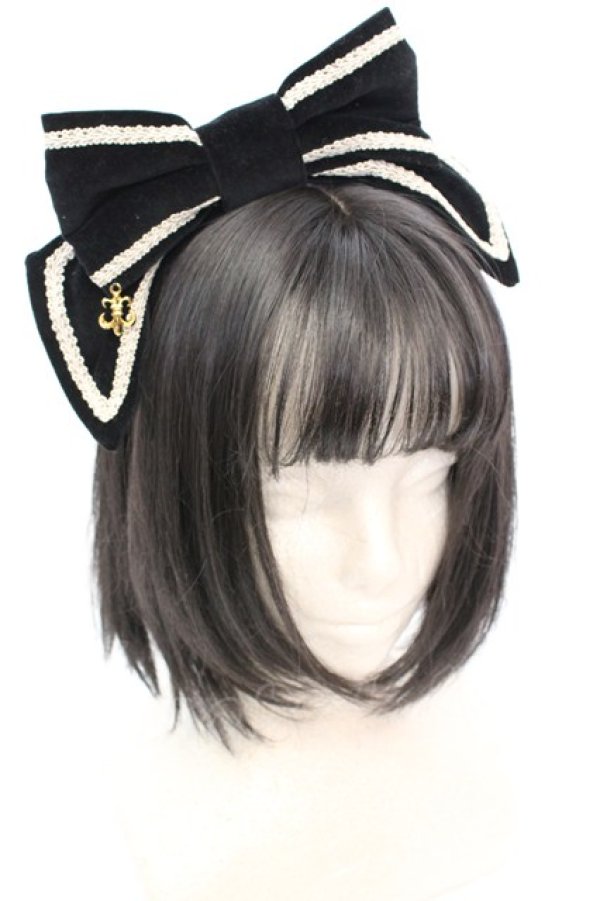 画像1: Angelic Pretty / Royal Velvetカチューシャ  クロ O-25-08-25-035-AP-AC-IG-OS (1)