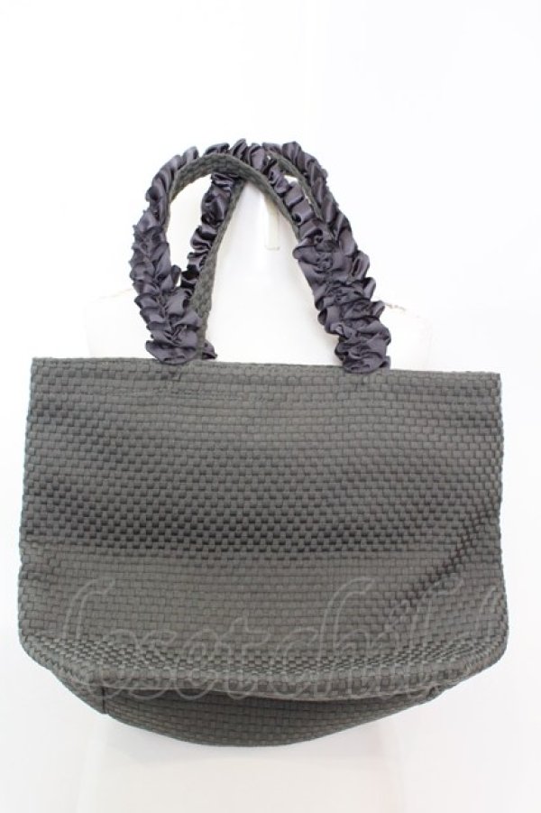 画像3: Maison de FLEUR / フリルハンドバッグ  グレー O-25-08-25-002-LO-BG-IG-ZT-K026 (3)