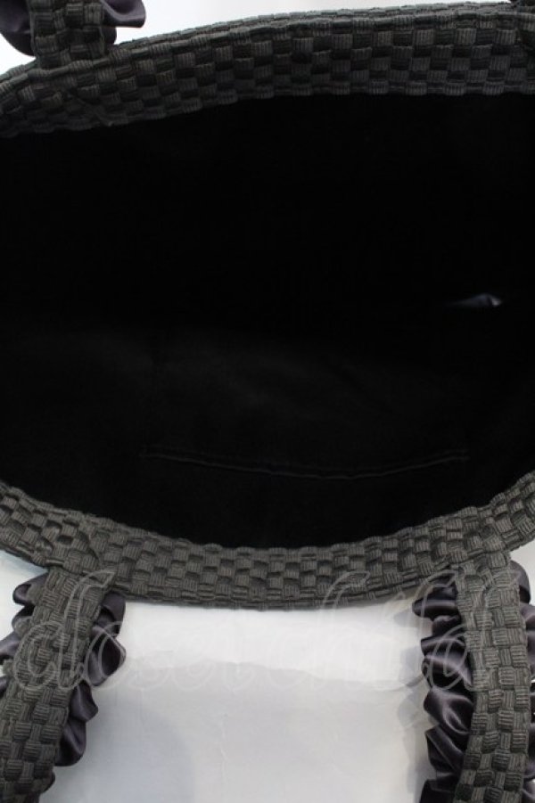 画像4: Maison de FLEUR / フリルハンドバッグ  グレー O-25-08-25-002-LO-BG-IG-ZT-K026 (4)