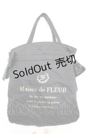 画像: Maison de FLEUR / ダブルリボントートバッグ  クロ O-25-08-25-003-LO-BG-IG-ZT-K026