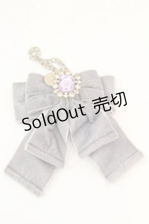 画像: Maison de FLEUR / ベルベットリボンビジューチャーム  ラベンダー O-25-08-25-004-LO-ZA-IG-OS