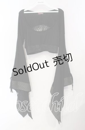 画像: 【SALE】Qutie Frash / バックメッシュショートトップス  ブラック O-25-08-25-1034-QU-TO-IG-ZT205