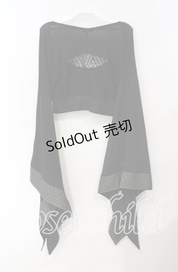 画像2: 【SALE】Qutie Frash / バックメッシュショートトップス  ブラック O-25-08-25-1034-QU-TO-IG-ZT205 (2)