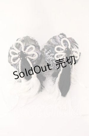 画像: Qutie Frash / シニヨンカバー  ブラック×ホワイト O-25-08-25-1048-QU-ZA-IG-OS