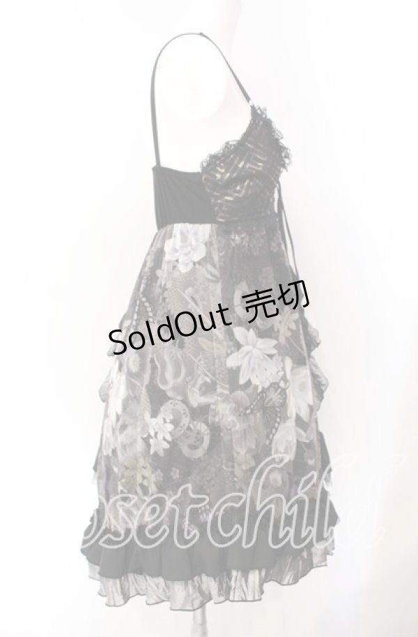 画像3: Qutie Frash / 和柄ベビードールワンピース  ブラック O-25-08-25-1001-QU-OP-IG-OS (3)