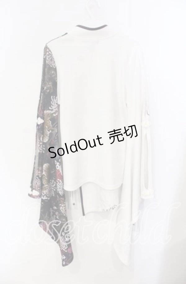 画像3: Qutie Frash / 肩あきチャイナチュニック  ホワイト×パープル O-25-08-25-1010-QU-CO-IG-OS (3)