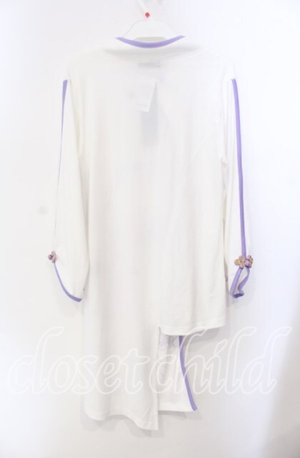 画像3: Qutie Frash / ３店舗限定チャイナカットソー  ホワイト×パープル O-25-08-25-1011-QU-TO-IG-OS (3)