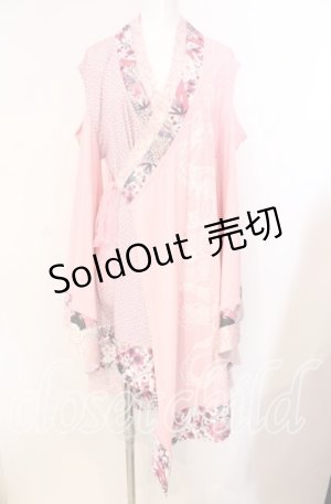 画像: Qutie Frash / 2店舗限定カラー着物カーデ  ピンク O-25-08-25-1018-QU-JA-IG-OS