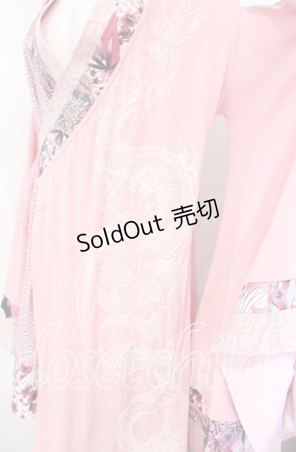 画像2: Qutie Frash / 2店舗限定カラー着物カーデ  ピンク O-25-08-25-1018-QU-JA-IG-OS (2)