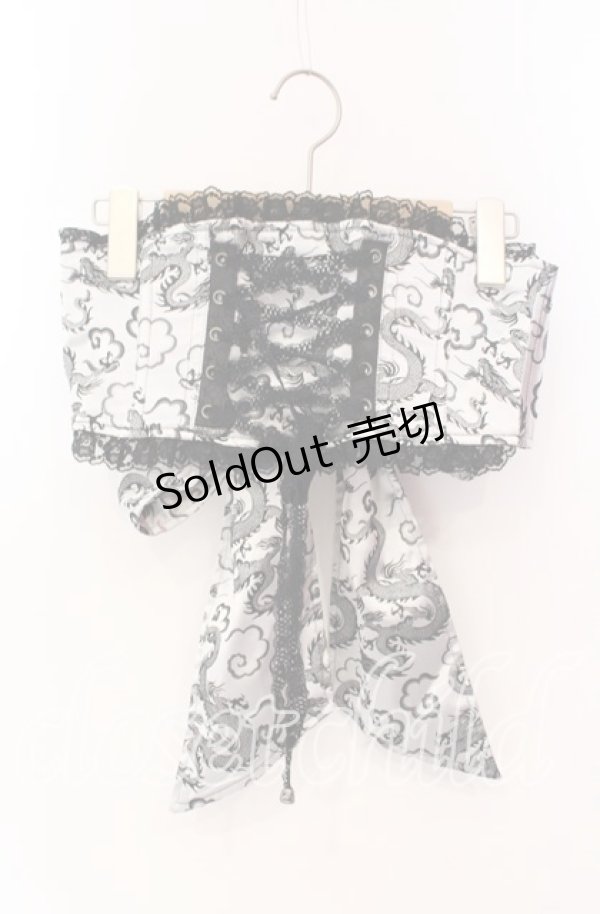 画像1: Qutie Frash / DSリボンコルセット  シルバー×ブラック O-25-08-25-1031-QU-TO-IG-OS (1)