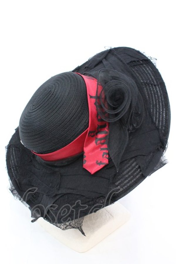 画像3: VII h.NAOTO / Red Ribbon Hat ハット  ブラック×レッド O-25-08-25-011-LO-ZA-IG-OS (3)