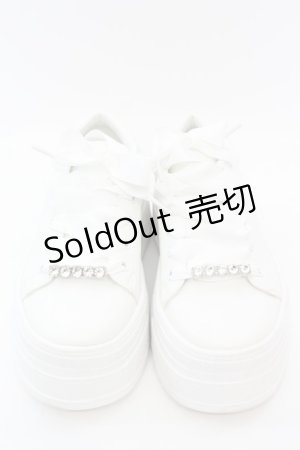 画像: evelyn / ビジュラインスニーカー 約24cm シロ O-25-08-25-015-LO-SH-IG-OS