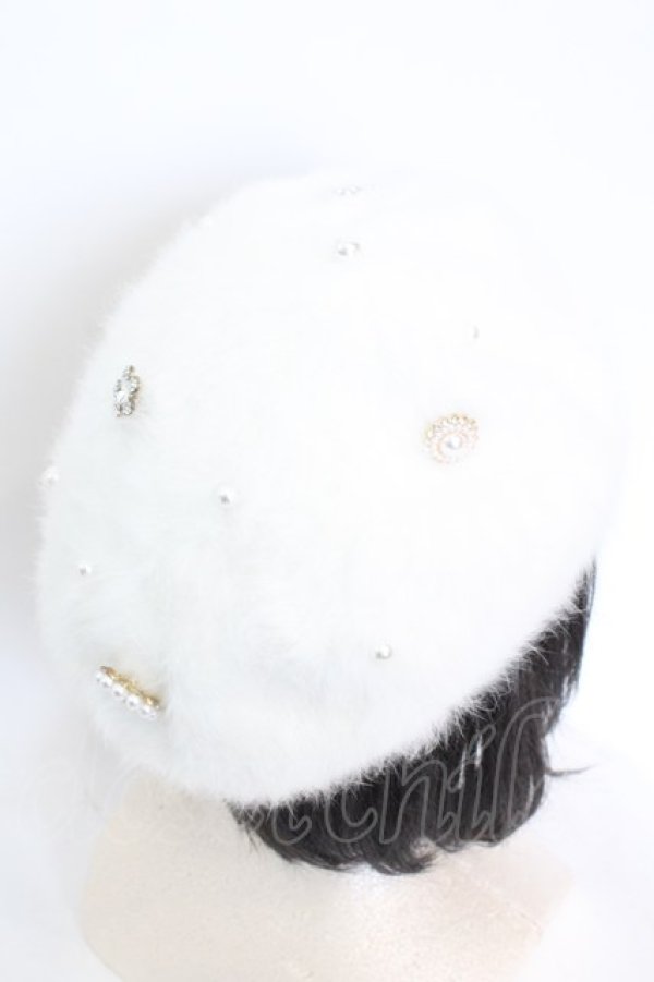 画像3: Swankiss / SX crystal snow berret  シロ O-25-08-25-023-CA-AC-IG-OS (3)