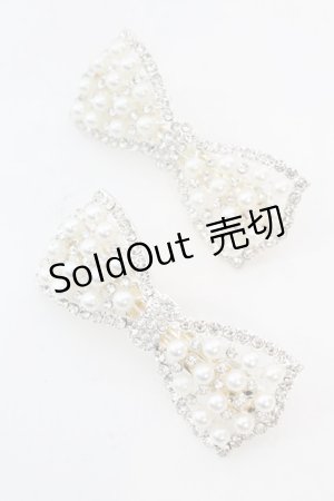 画像: LOLITAその他 / リボンパールバレッタ  シルバー×パール O-25-08-25-024-LO-AC-IG-ZT487-F005