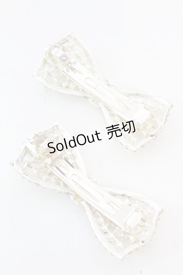 画像2: LOLITAその他 / リボンパールバレッタ  シルバー×パール O-25-08-25-024-LO-AC-IG-ZT487-F005 (2)