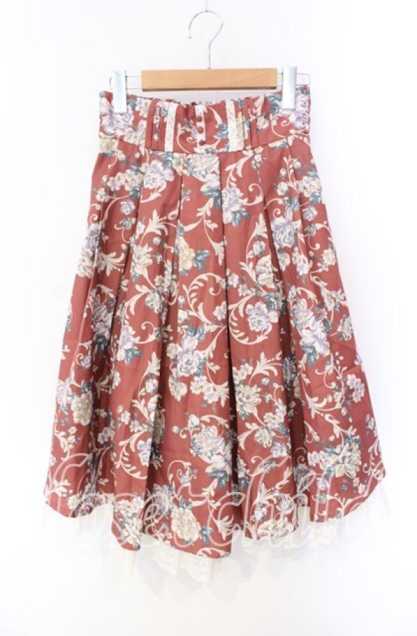 画像1: axes femme / タック入りミディスカート M オレンジ O-25-08-26-043-AX-SK-YM-ZT259 (1)