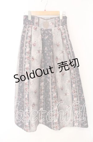 画像: axes femme / クードルローズ柄スカート F クロ O-25-08-26-048-AX-SK-YM-OS