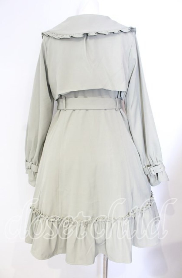 画像3: Amavel / Blumenblattフリルトレンチコート M グリーン O-25-08-26-004-CA-CO-YM-ZT270 (3)