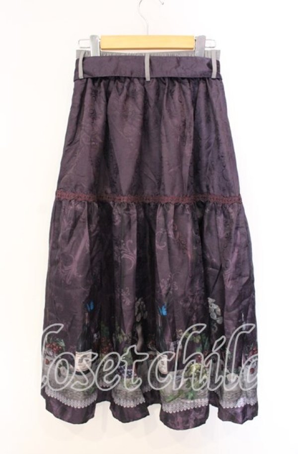 画像4: axes femme / ワイン柄スカート F パープル O-25-08-26-050-AX-SK-YM-ZT089 (4)
