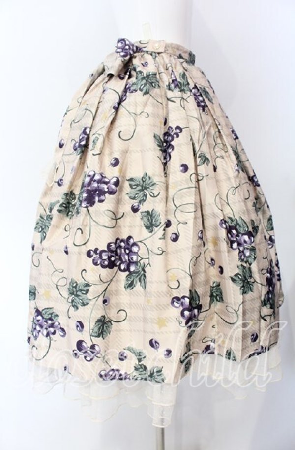 画像3: axes femme kawaii / ぶどう柄スカート M ベージュ O-25-08-26-052-AX-SK-YM-ZT052 (3)