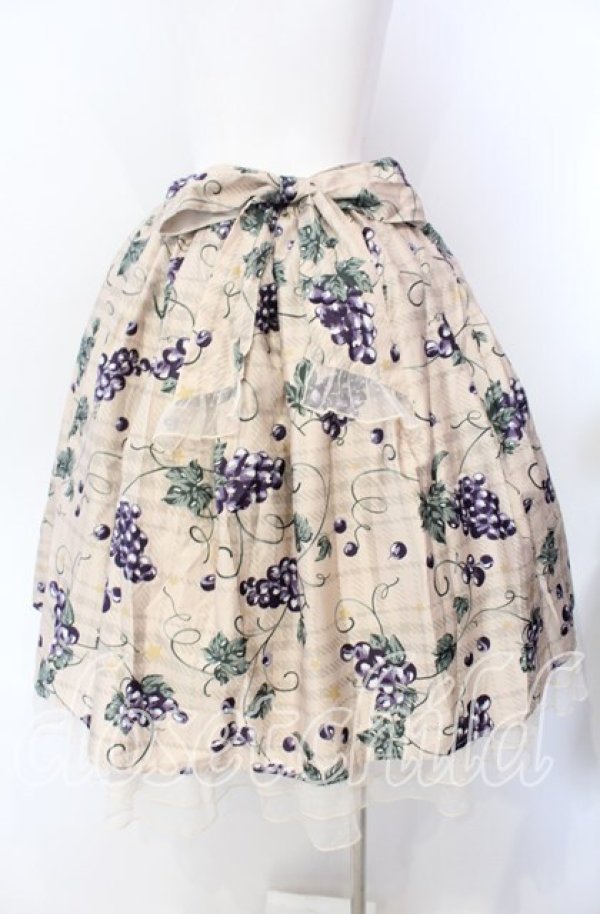 画像4: axes femme kawaii / ぶどう柄スカート M ベージュ O-25-08-26-052-AX-SK-YM-ZT052 (4)