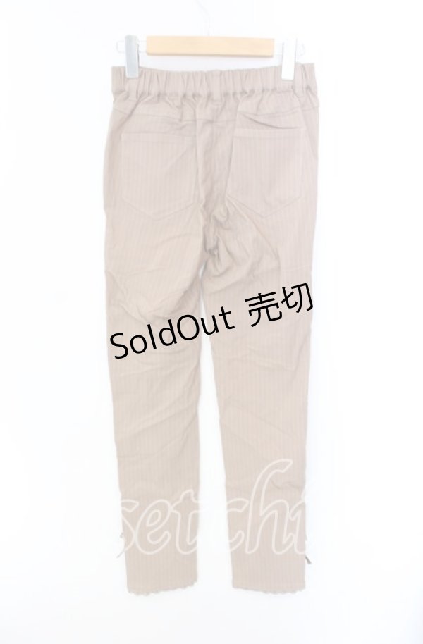 画像2: axes femme / ストライプレギンスパンツ L ライトブラウン O-25-08-26-055-AX-PA-YM-ZT257 (2)