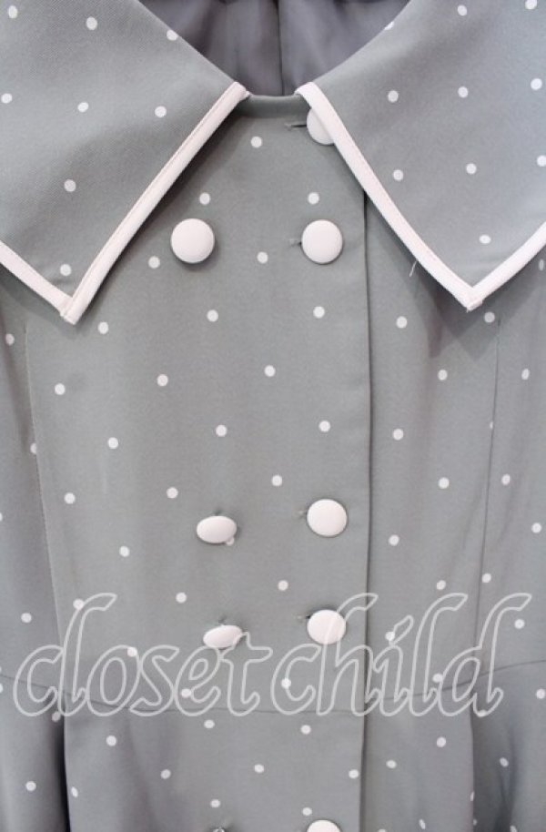 画像2: an another angelus / 配色パイピングドット柄ワンピースコート F グリーン O-25-08-26-005-CA-OP-YM-ZT510 (2)