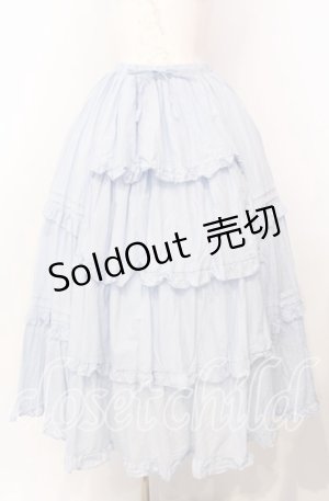 画像: Chalmiere / クラシックコットンスカート M サックス O-25-08-26-064-LO-SK-OW-OS