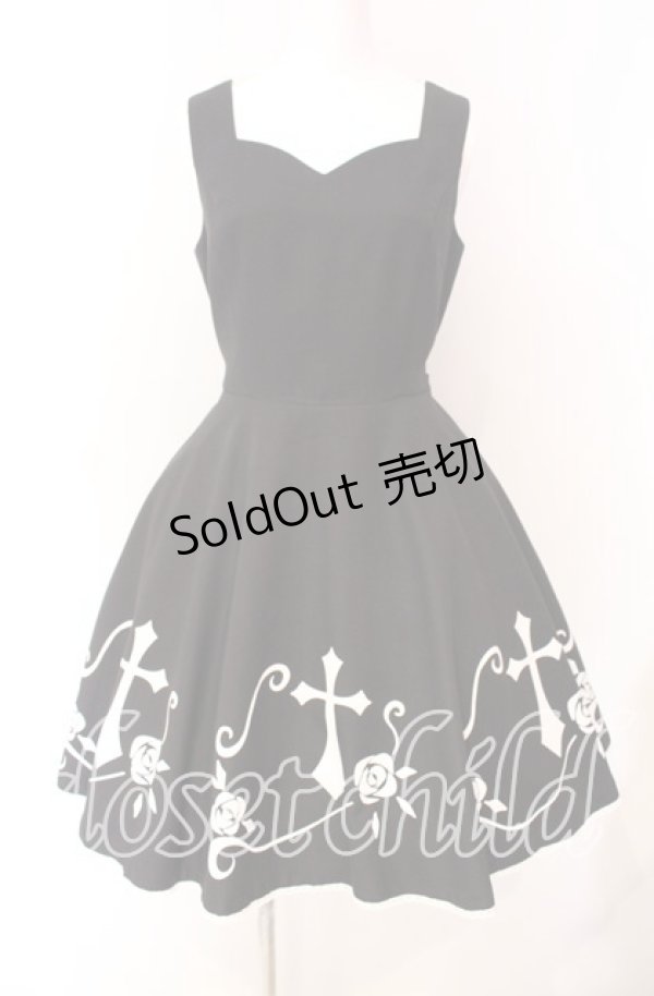 画像1: Moi-meme-Moitie / 薔薇十字ジャンパースカート 9号 ブラック O-25-08-26-071-MO-OP-IG-OS (1)