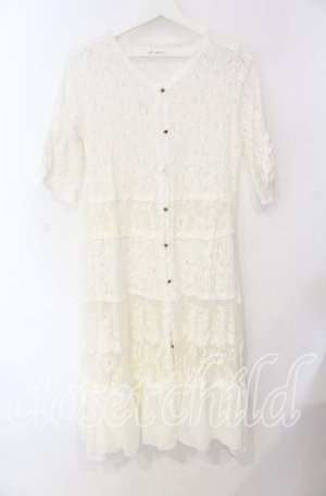 画像: axes femme / シフォンフリルロングレースガウン M シロ O-25-08-26-008-AX-TO-YM-OS