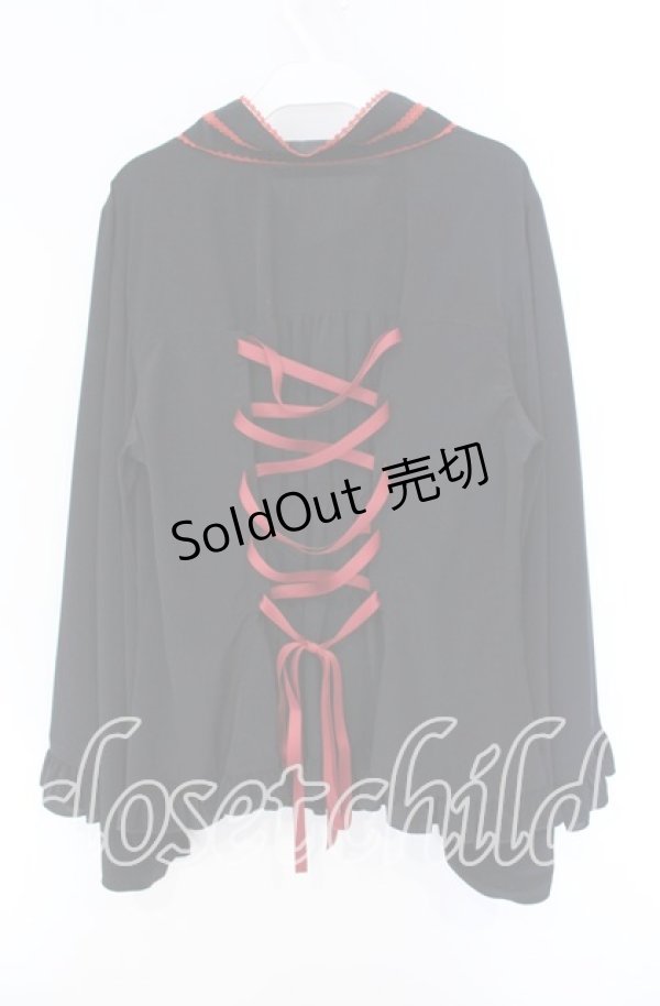 画像3: metamorphose / 【プラスサイズ】刺しゅう入り着物合わせ風ブラウス  クロ O-25-08-26-080-ME-BL-IG-OS (3)