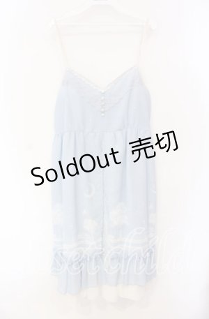 画像: axes femme / ムーンキャットキャミワンピ M サックス O-25-08-26-083-AX-OP-OW-OS