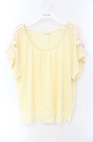 画像: axes femme / 肩レースUPトップス M イエロー O-25-08-26-084-AX-TO-OW-OS