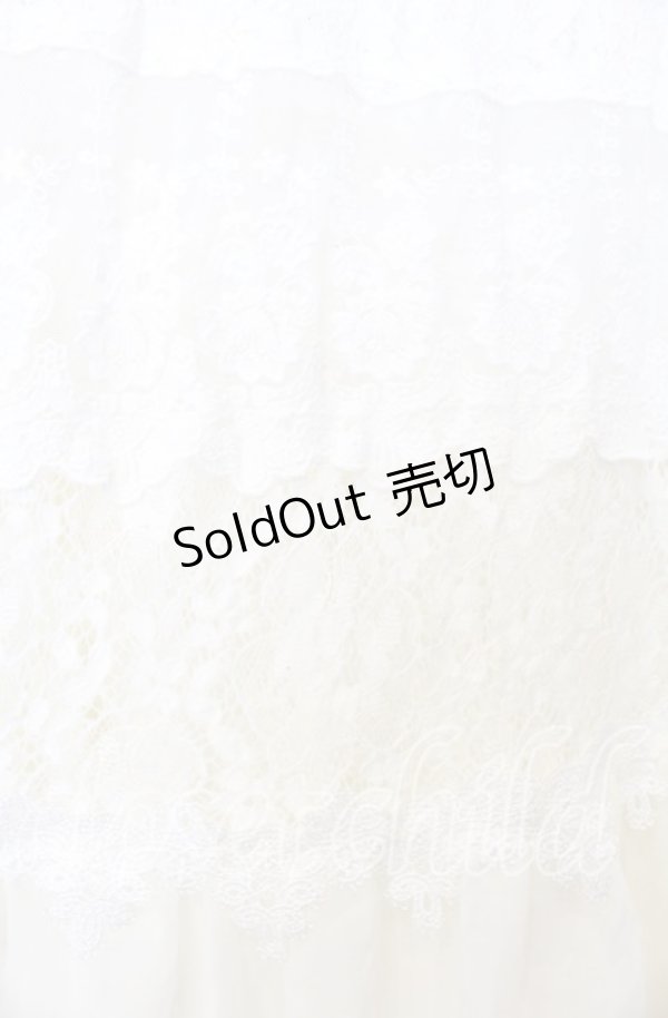 画像3: axes femme / シフォンフリルロングレースガウン M シロ O-25-08-26-008-AX-TO-YM-ZT010 (3)